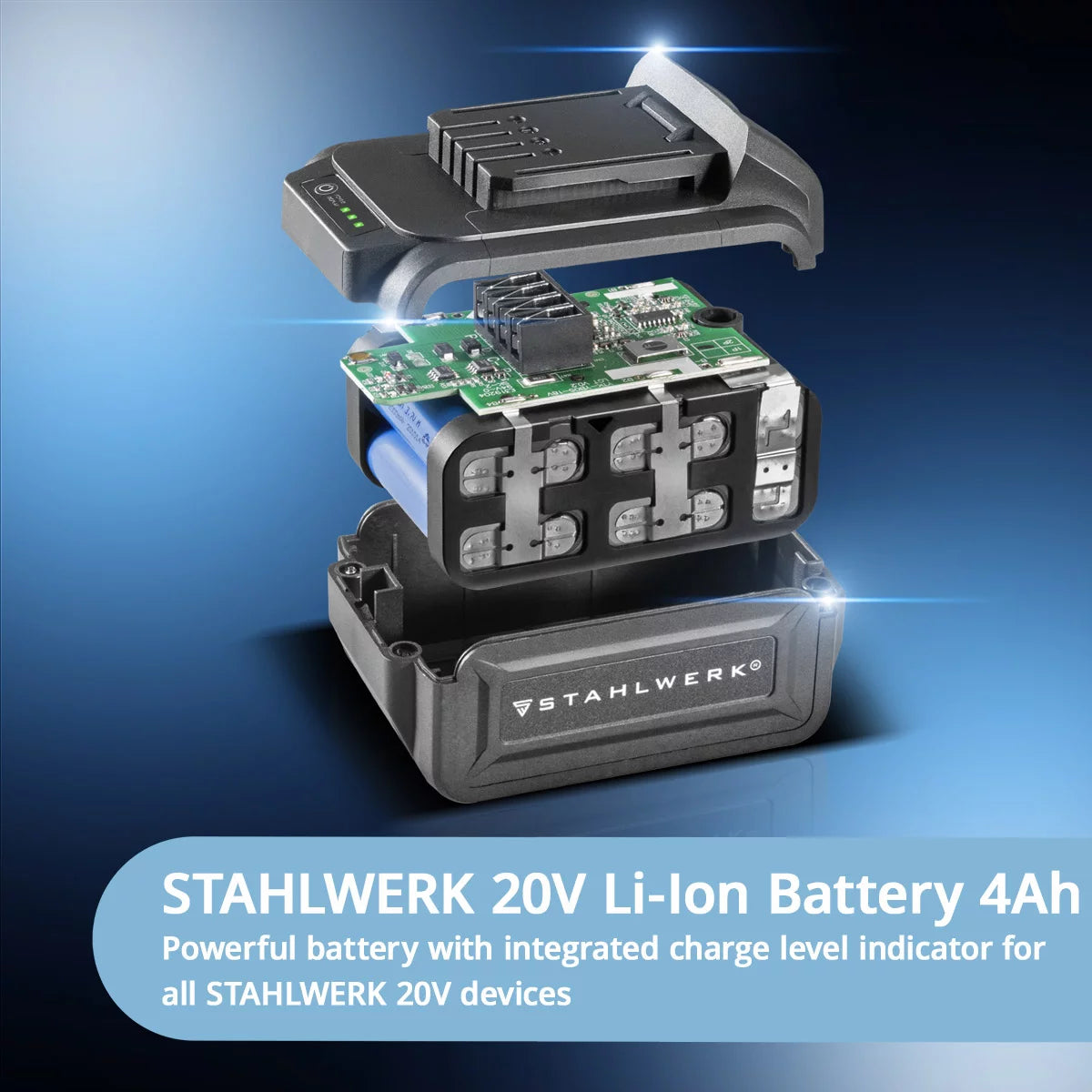 STAHLWERK cordless rotary impact wrench ADS-880 ST | 20 volt system | Brushless technology | Cordless impact wrench with 880 Nm | ½" inch mount | Includes 4 protective sockets 17-22 mm | Battery and charger