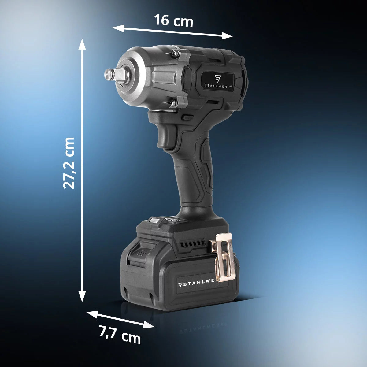 STAHLWERK cordless rotary impact wrench ADS-880 ST | 20 volt system | Brushless technology | Cordless impact wrench with 880 Nm | ½" inch mount | Includes 4 protective sockets 17-22 mm | Battery and charger