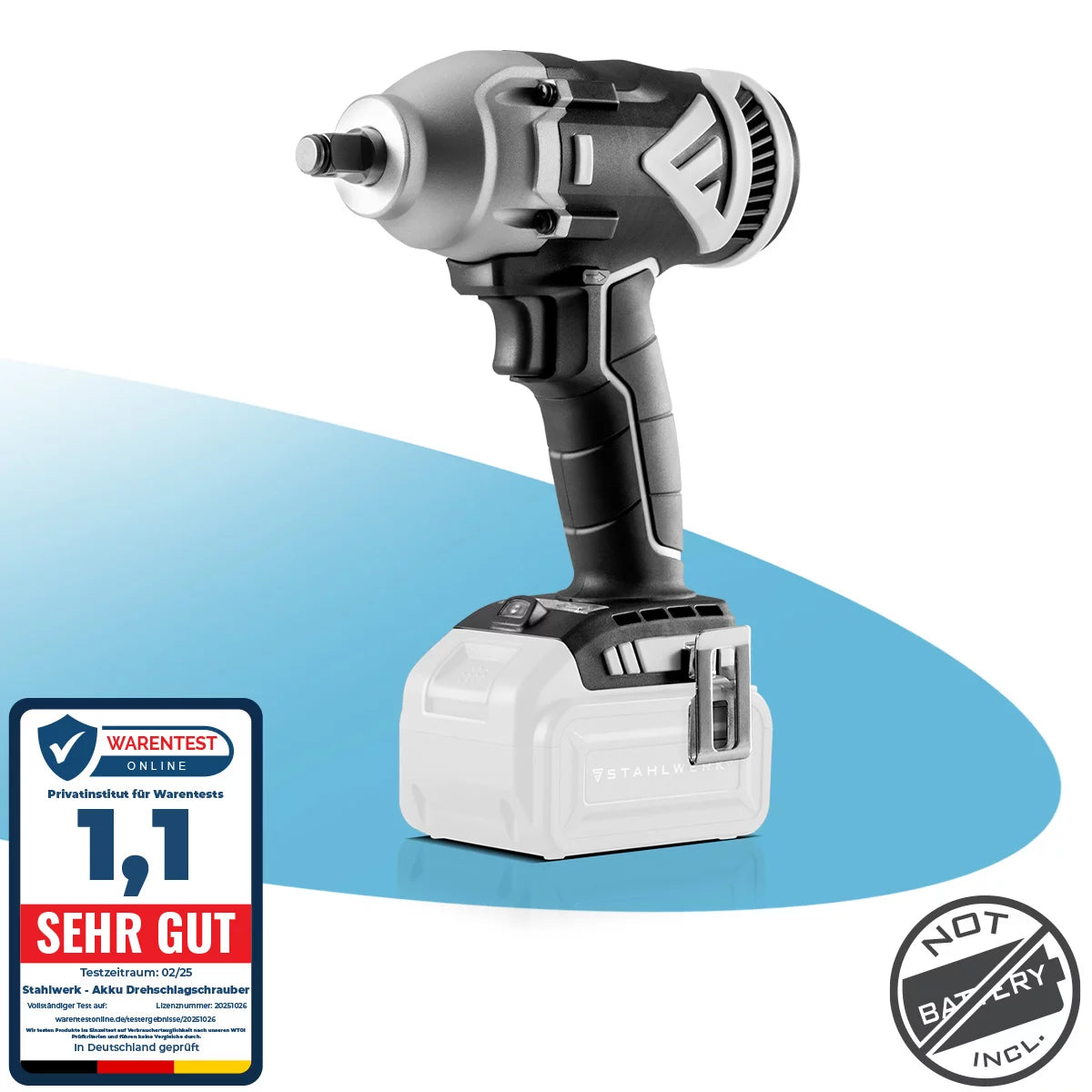 STAHLWERK Brushless Akku Drehschlagschrauber ADS-20 ST Solo | 20 Volt-System | Schlagschrauber | Akkuschrauber | ECHTE 500 Nm Drehmoment | 1/2 Zoll Aufnahme | verschleißfreier Motor | 7 Jahre Garantie