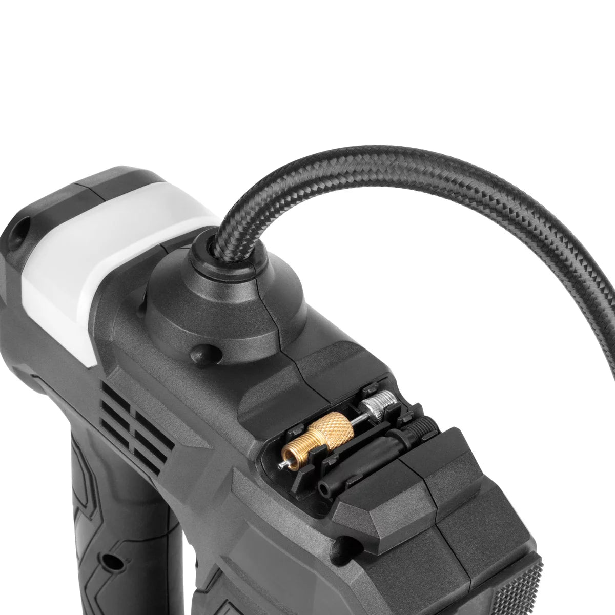 STAHLWERK cordless air compressor ADK-20 ST | 72 watts of power and 2 Ah battery | Mini compressor for inflating tires, balls | Electric air pump with digital display and lighting | Air compressor