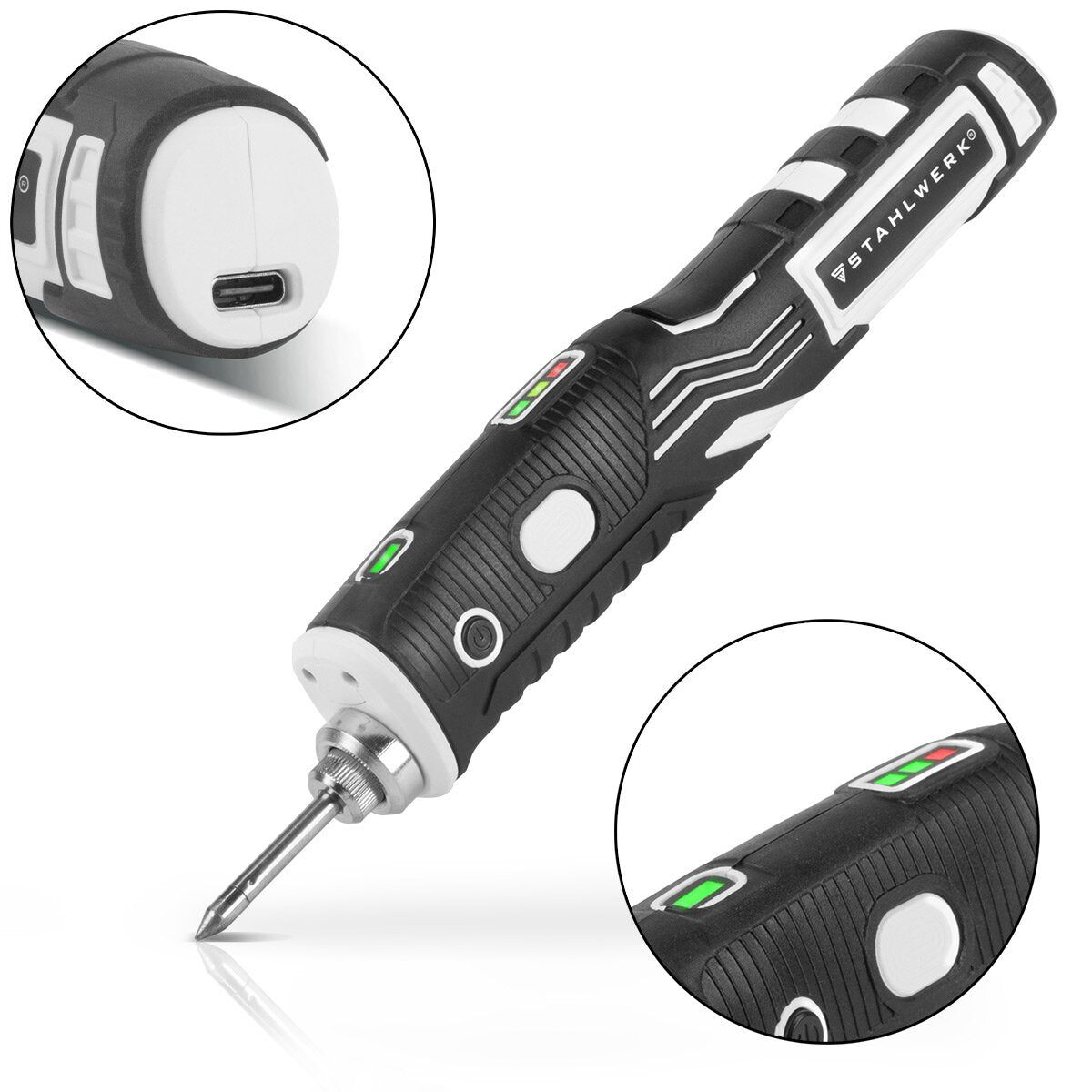 Piston de sondage sans fil Stahlwerk Piston BLK-8 ST USB Dispositif de soudage | Lötstation | Pistolet à ligne avec 8 watts de puissance et 480 ° C température supérieure pour le soudage et la libération