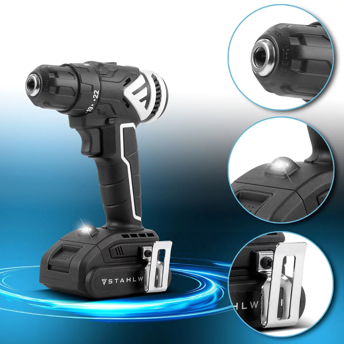 Stahlwerk cordless screwdriver ABS-18 ST with 18 volts and brushless technology, battery drilling screwdriver | BCU Bohrer | Drill | Battery tool set including the battery, charging device and transport case