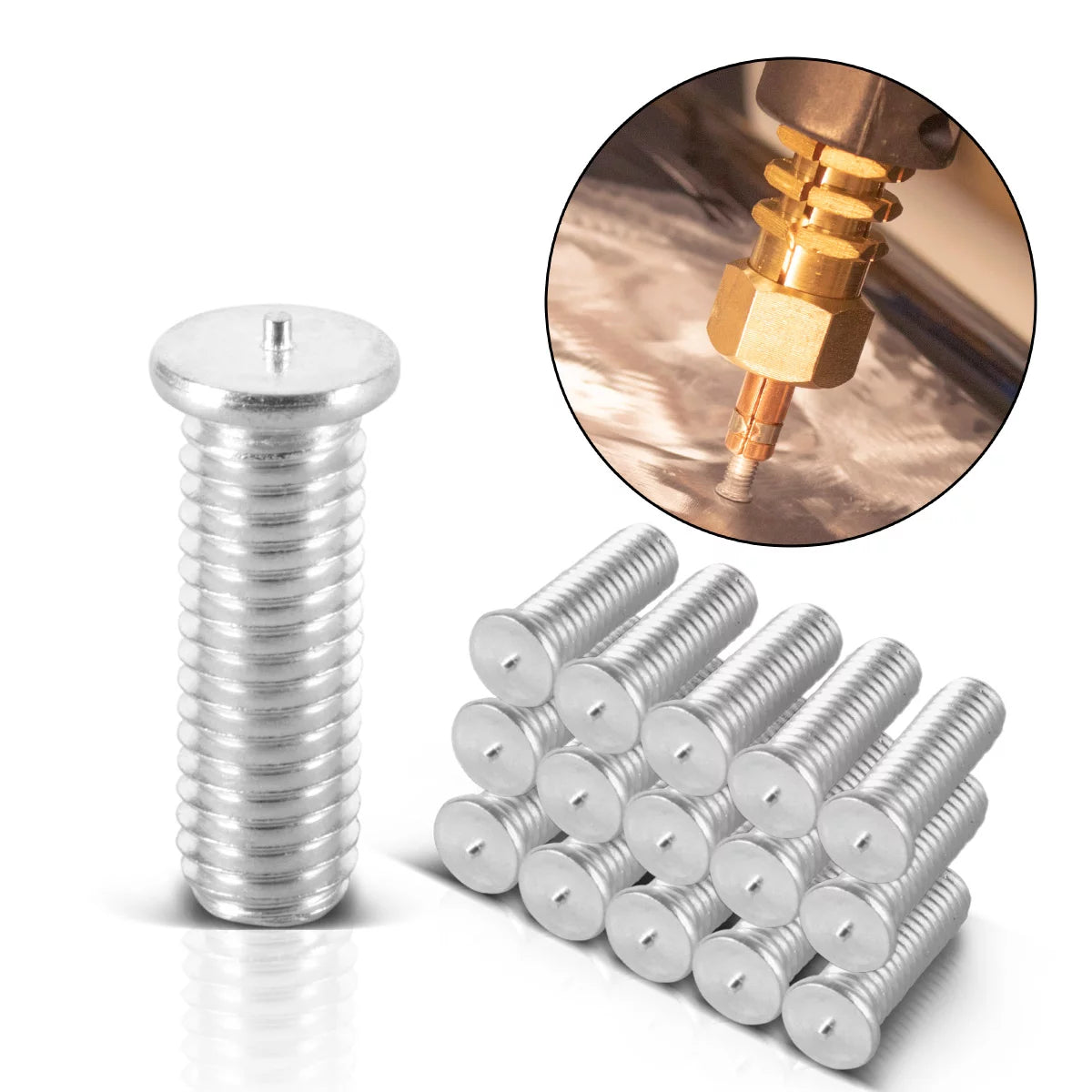 Steelworks Alüminyum Kaynak Cıvataları M5 İplik 200 Seti, DESOL SPOSTERS / DELL LIFTER / NOT Kaynak Cihazı / Drenaj Aracı için Smart Onarım Aksesuarları Araç gövdelerinin profesyonel onarımı için