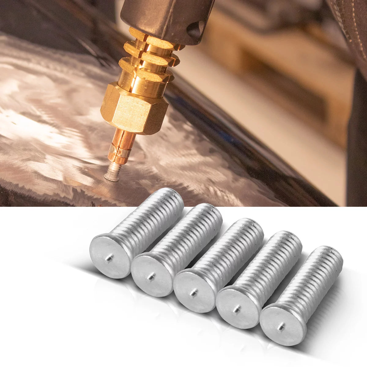 Bulloni di saldatura in alluminio Steelworks M5 Fila 200 Set, accessori per riparazioni intelligenti per Spoter Desol / Dell Lifter / Dispositivo di saldatura a punti / Strumento di scarico per la riparazione professionale dei corpi automobilistici