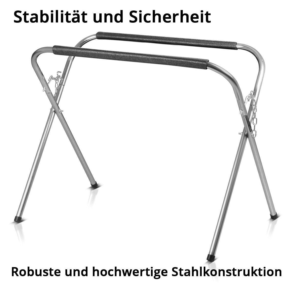STAHLWERK Faltbarer Arbeitsständer TAS-220 ST | mobiler Scheibenbock | stabiler Windschutzscheibenständer aus Stahl mit Schaumstoff-Polsterung | Lackierständer für Autoreparatur| Kfz Reparatur | bis zu 220 kg Tragkraft