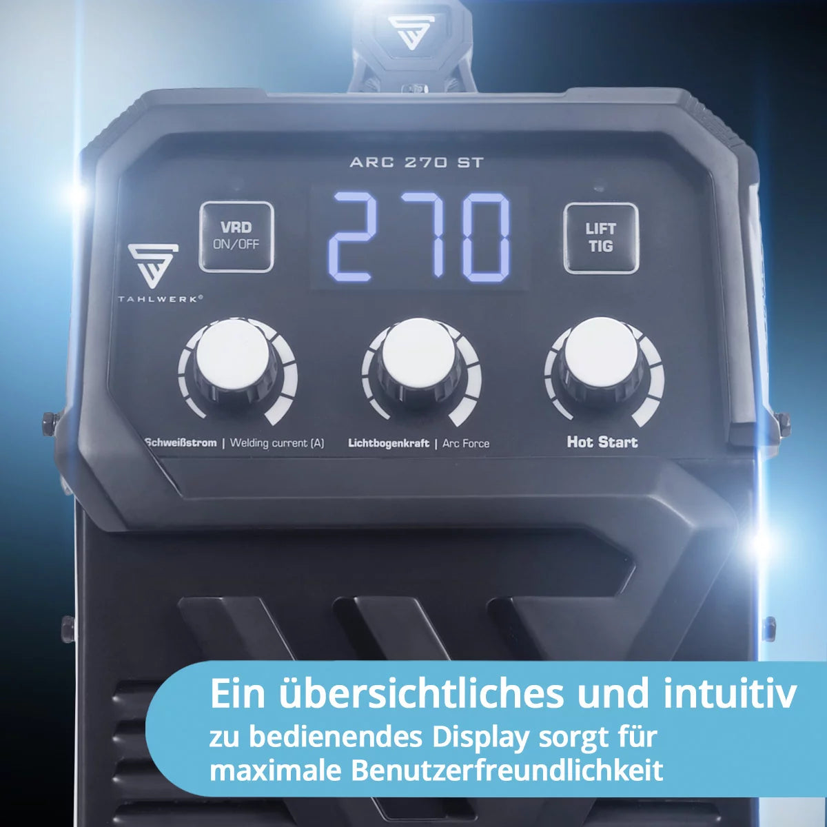 STAHLWERK ARC 270 ST Vollausstattung IGBT- Schweißgerät DC MMA / E-Hand Welder, Lift-TIG Funktion mit echten 270 Ampere sehr kompakt, 400V, weiß