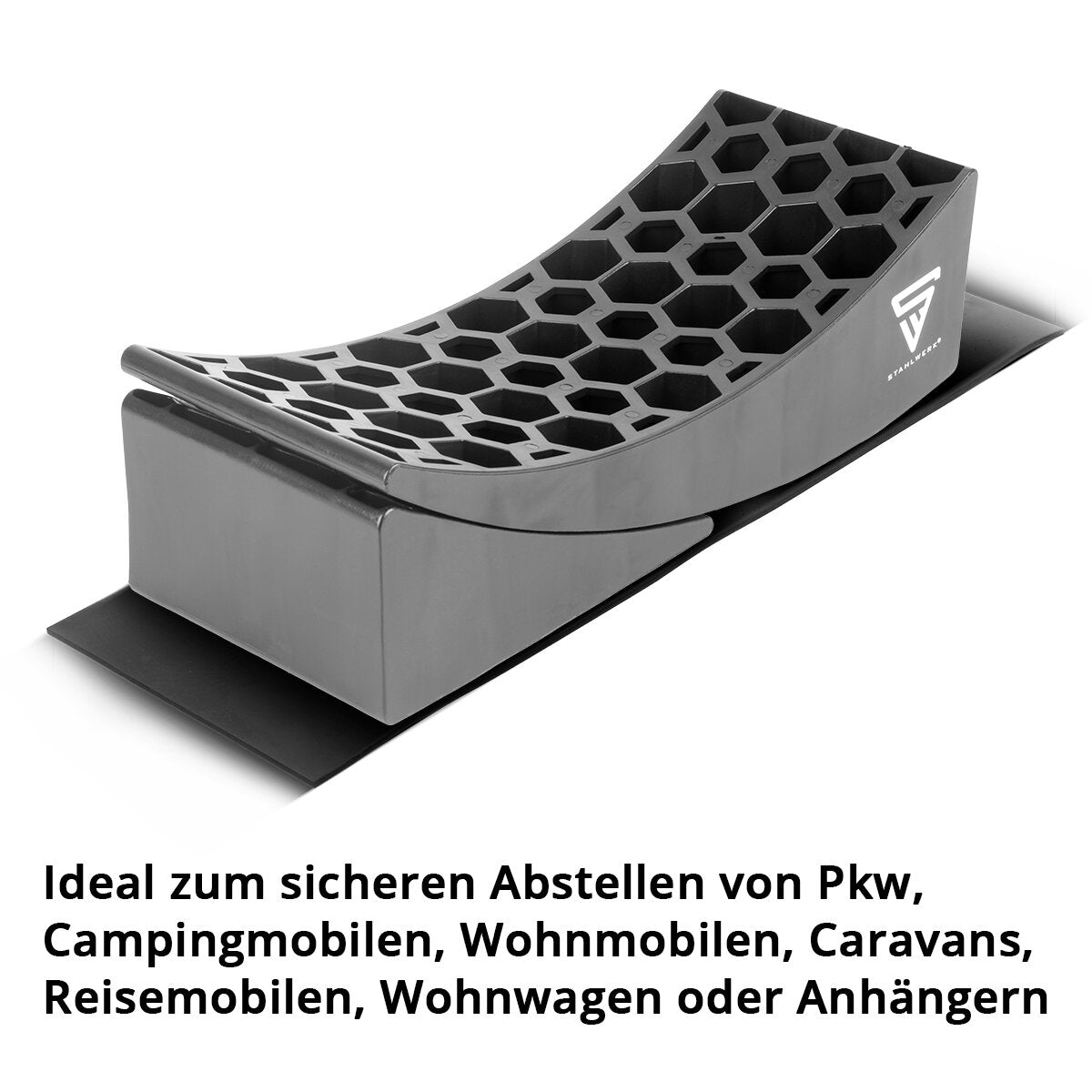 Wedge de retorno de Steelworks GT-17 ST 2 Configuración hasta 15.8 T Axle Loads Sweet Wedge | Paso Wedge | Cuña de compensación | Cuña redonda para autocaravana, campamento móvil, autocaravana, caravana o caravana