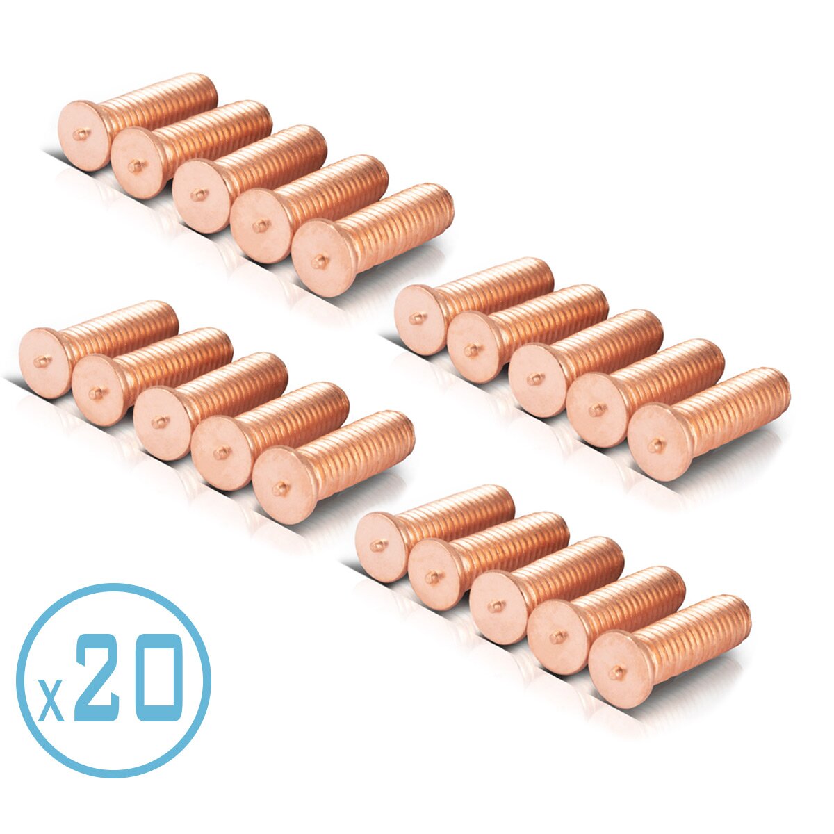 Boulons à souder STAHLWERK filetage M5x18 jeu de 20, accessoires de réparation intelligents pour les détecteurs de bosses | Débosseleur | Soudeur par points | Outil de débosselage pour la réparation professionnelle des carrosseries de véhicules