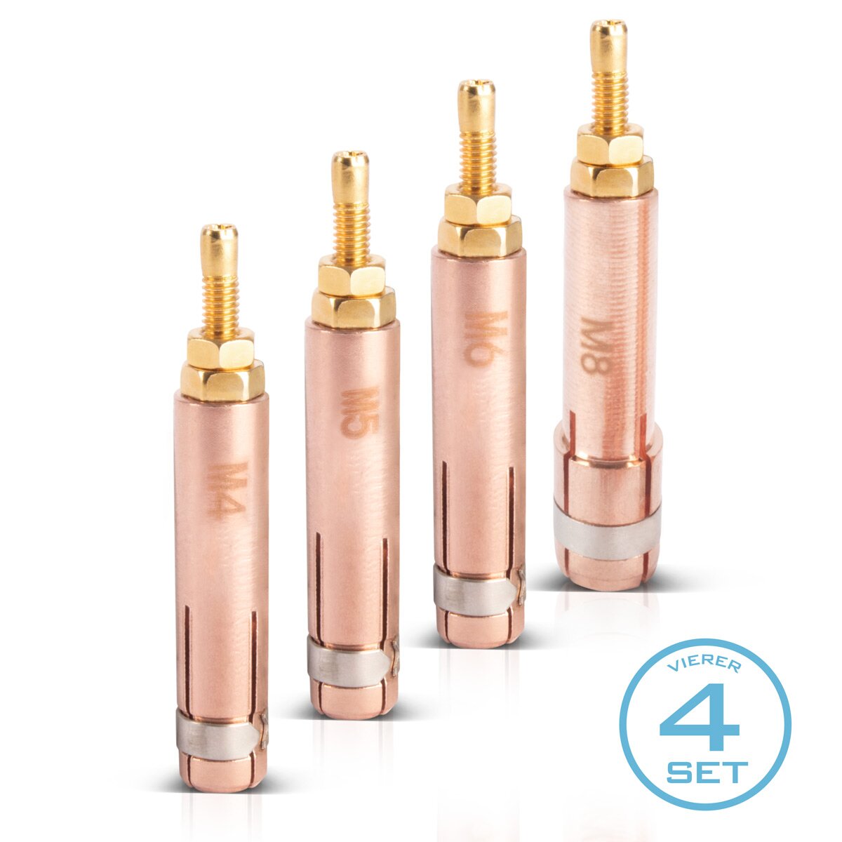 STAHLWERK Punktschweißelektroden 4er Set M4 | M5 | M6 | M8 Smart Repair Zubehör für Ausbeulspotter | Dellenlifter | Punktschweißgerät | Ausbeulwerkzeug | Spotter zur Reparatur von Kfz Karosserien