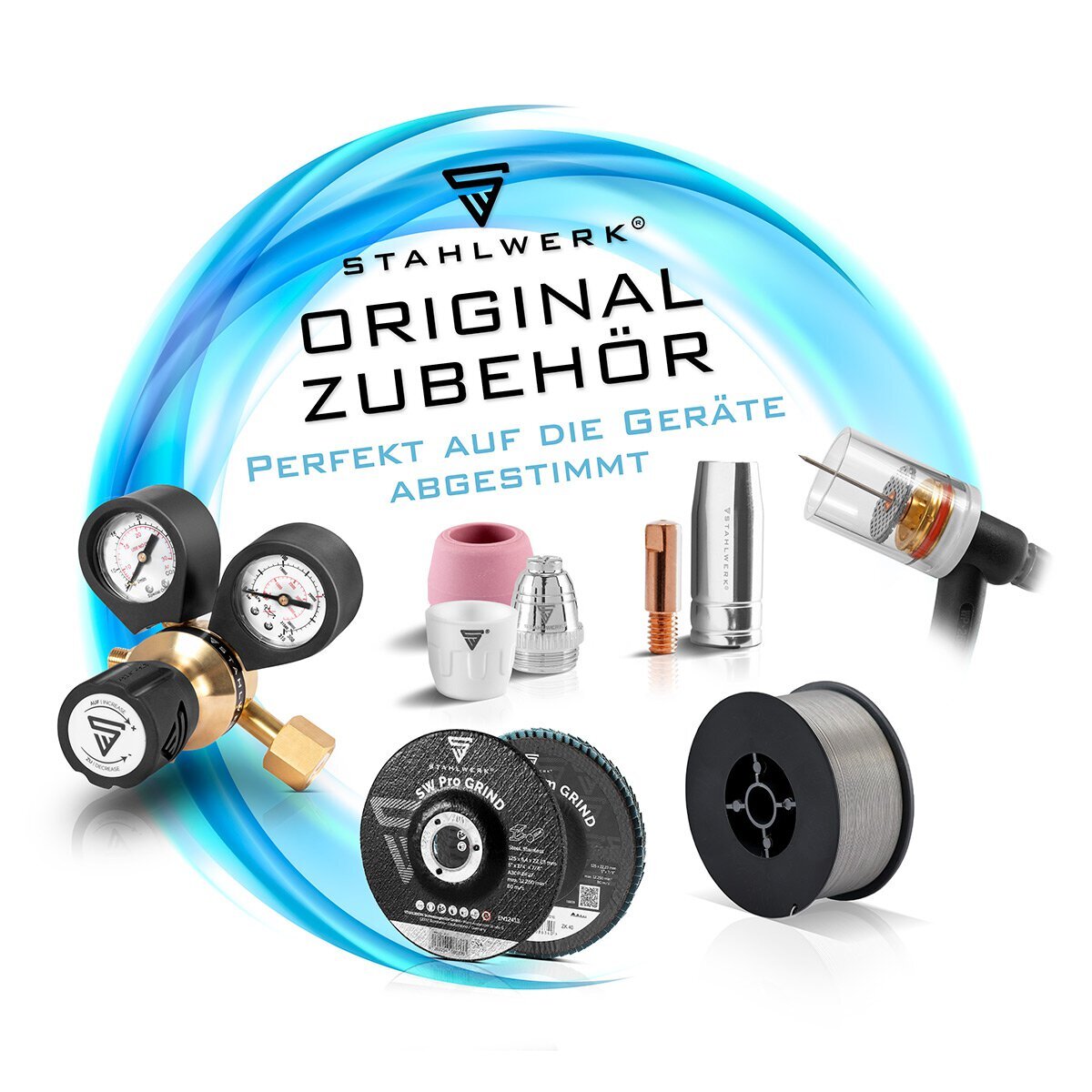 STAHLWERK Punktschweißelektroden 4er Set M4 | M5 | M6 | M8 Smart Repair Zubehör für Ausbeulspotter | Dellenlifter | Punktschweißgerät | Ausbeulwerkzeug | Spotter zur Reparatur von Kfz Karosserien