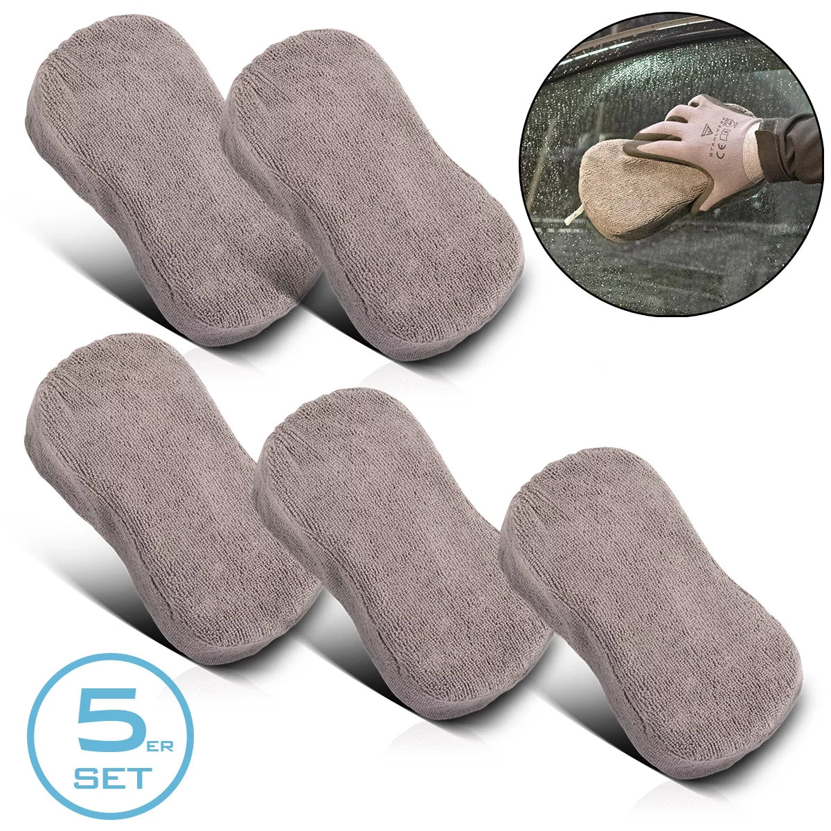 Steelworks Auto-Wamm in 5 set 22 x 11 x 5 cm Sponge in microfibra | L'auto ha nuotato | Spugna di pulizia | Spugna bagnata | Panno in microfibra | Lavare la spugna