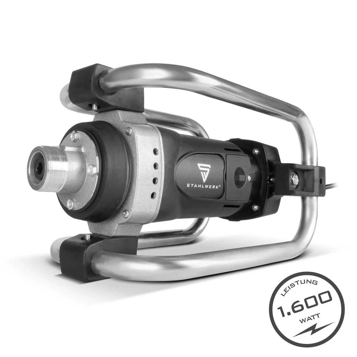 STAHLWERK BR-1600 ST Betonverdichter | 1.600 Watt mit 19.000 U/min | Starker Betonrüttler | Flaschenrüttler für 35 / 45 mm Rüttelflasche | Innnenrüttler für Wände, Decken, Fundamente