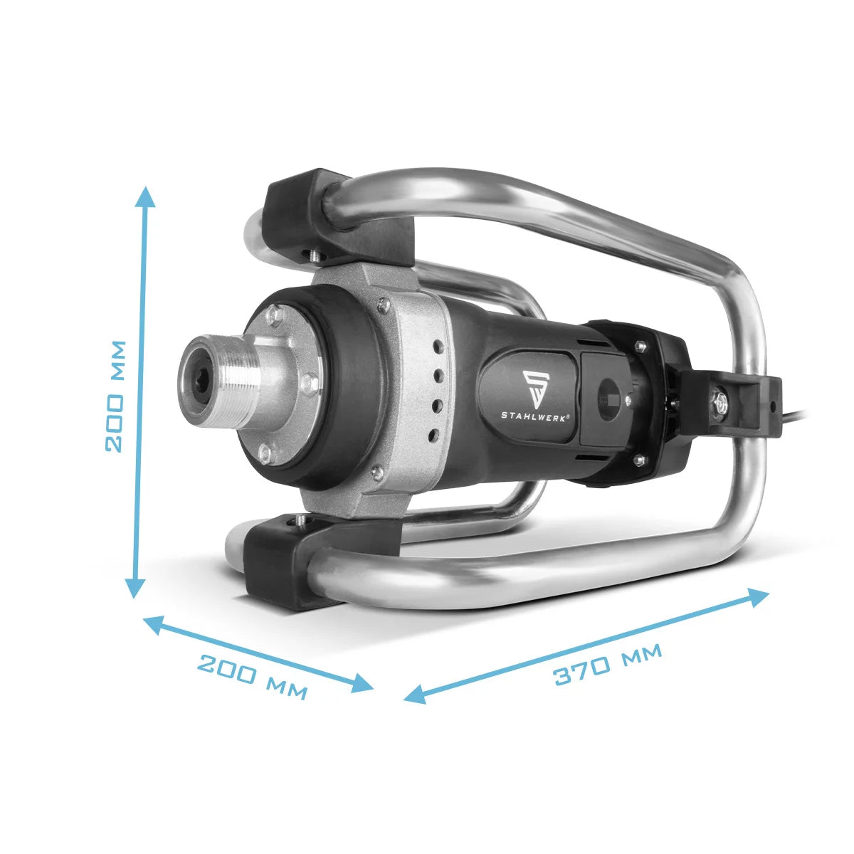 STAHLWERK BR-1600 ST Betonverdichter | 1.600 Watt mit 19.000 U/min | Starker Betonrüttler | Flaschenrüttler für 35 / 45 mm Rüttelflasche | Innnenrüttler für Wände, Decken, Fundamente