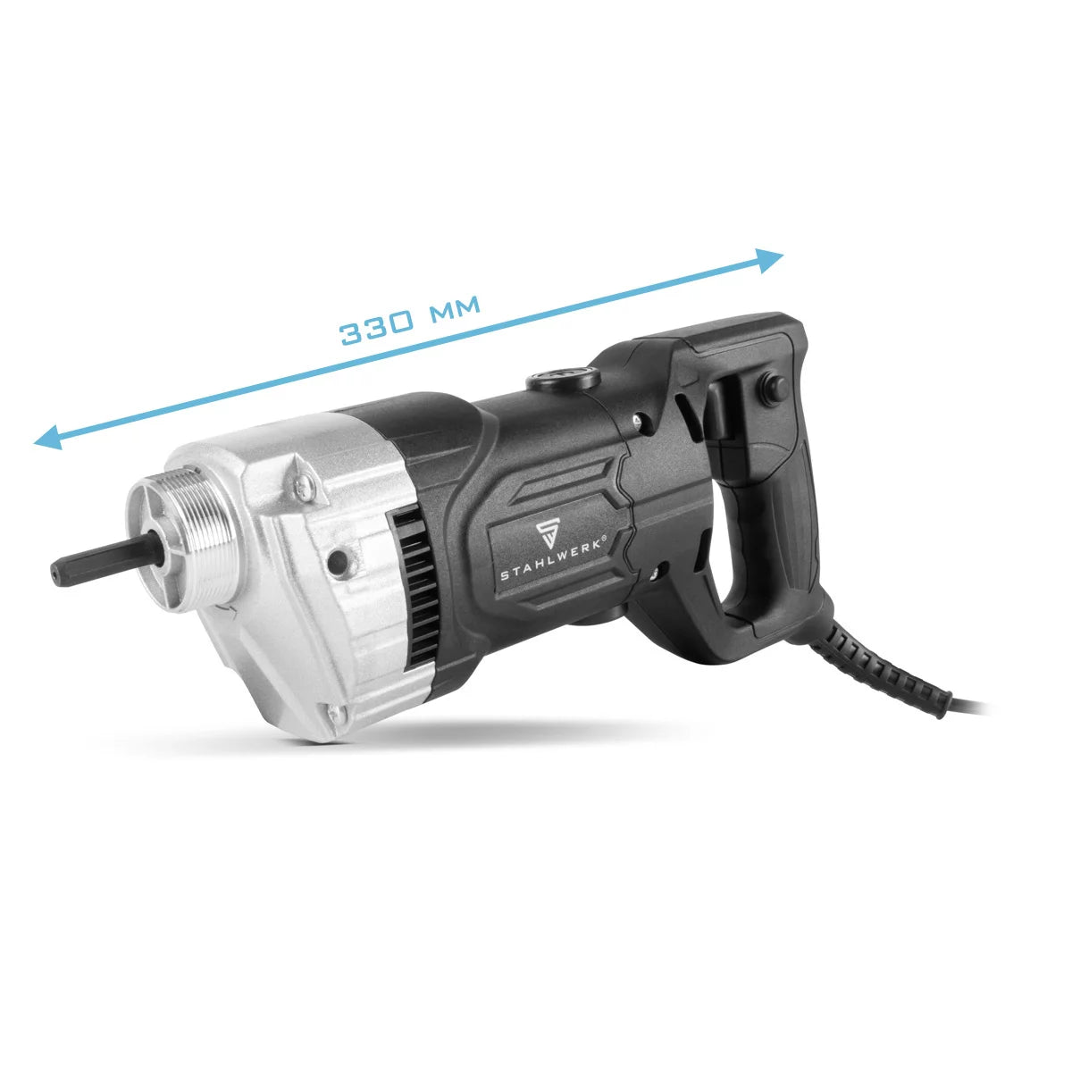 STAHLWERK Betonverdichter 900 Watt | 4.000 U/min | Leistungsstarker Betonrüttler | Flaschenrüttler für 35 / 50 mm Rüttelflasche | Hochleistungsverdichter für Betonbau, Wände, Decken, Fundamente