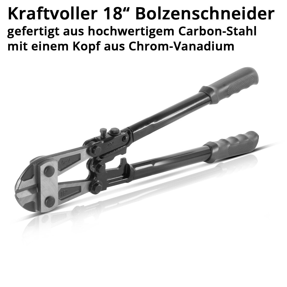 STAHLWERK Bolzenschneider 18" Chrom-Vanadium Profi-Bolzenschere 2er Set | Stahlschneider | Mattenschneider | Baustahlschere | Metallschneider mit gehärteten Schneidbacken