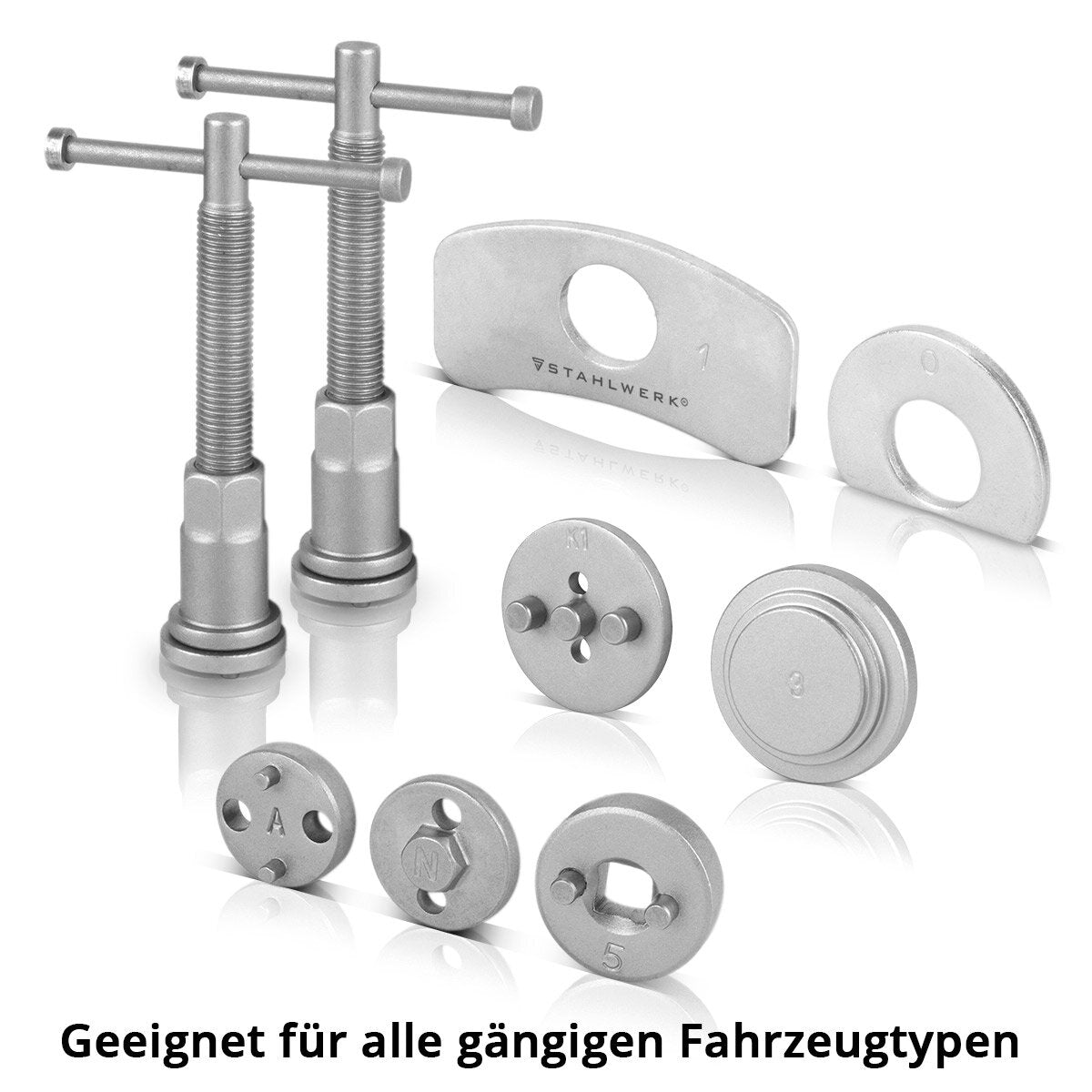 STAHLWERK Bremskolben-Rücksteller Set 22 Teile Bremssattelkolben-Rücksteller | Bremsen-Rücksteller | Kolben-Rücksteller | Rückstellwerkzeug Satz für Kfz-Bremssattelkolben