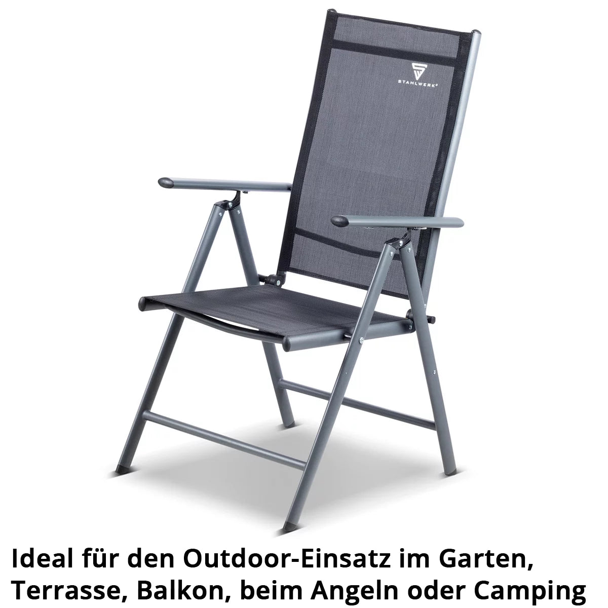 Plai de camping Steelworks CS-103 ST 4 avec table de camping CT-30 ST Table Set | Meubles de camping | Chaise de jardin | Chaise pliante | Fauteuil pliant | Chaise d'aluminium | Hochlehner | Meubles en terrasse