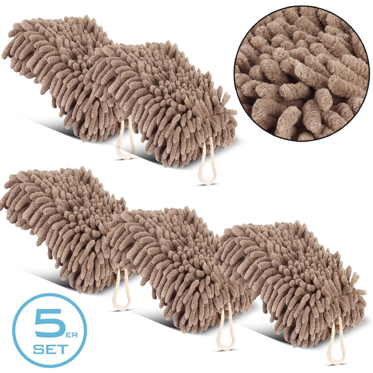 Steelworks Cheniille Temizlik Bezi 5 set 19 x 13 cm Mikrofiber Sünger | Mikrofiber bez | Otomatik -Wamm | Mikrofiber havlu | Temizlik bezi | Araba katmanı