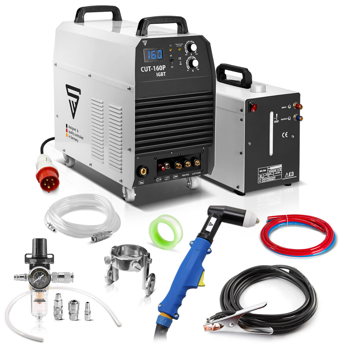 Coupe du plasma en acierwork Cut 160 P IGBT avec 160 Amper Pilot Autrition jusqu'à 52 mm Sortie de coupe / Convient pour les feuilles peintes et le vol Grost