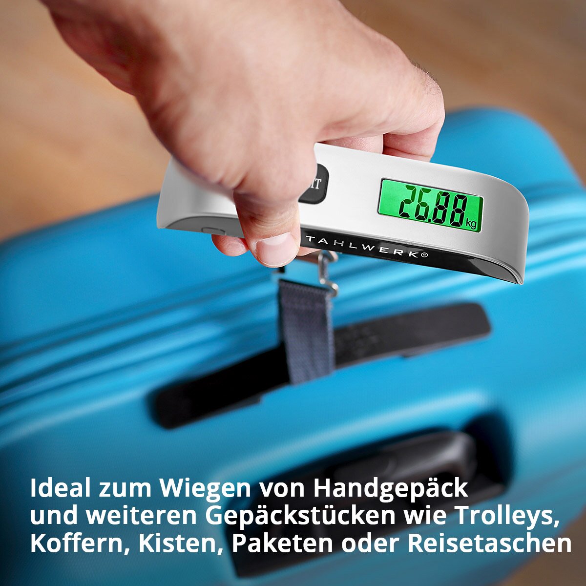 Steelworks Digital Luggage Luggage DG-50 ST up to 50 kg travel scales | Case scale | Hängewhaage | Feder scale | Train scale | Hand scale | Libra with integrated thermometer