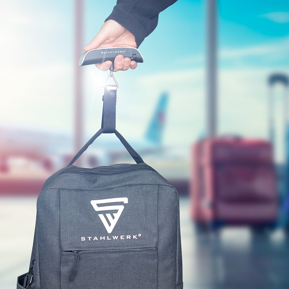 Steelworks Digital Luggage Luggage DG-50 ST up to 50 kg travel scales | Case scale | Hängewhaage | Feder scale | Train scale | Hand scale | Libra with integrated thermometer