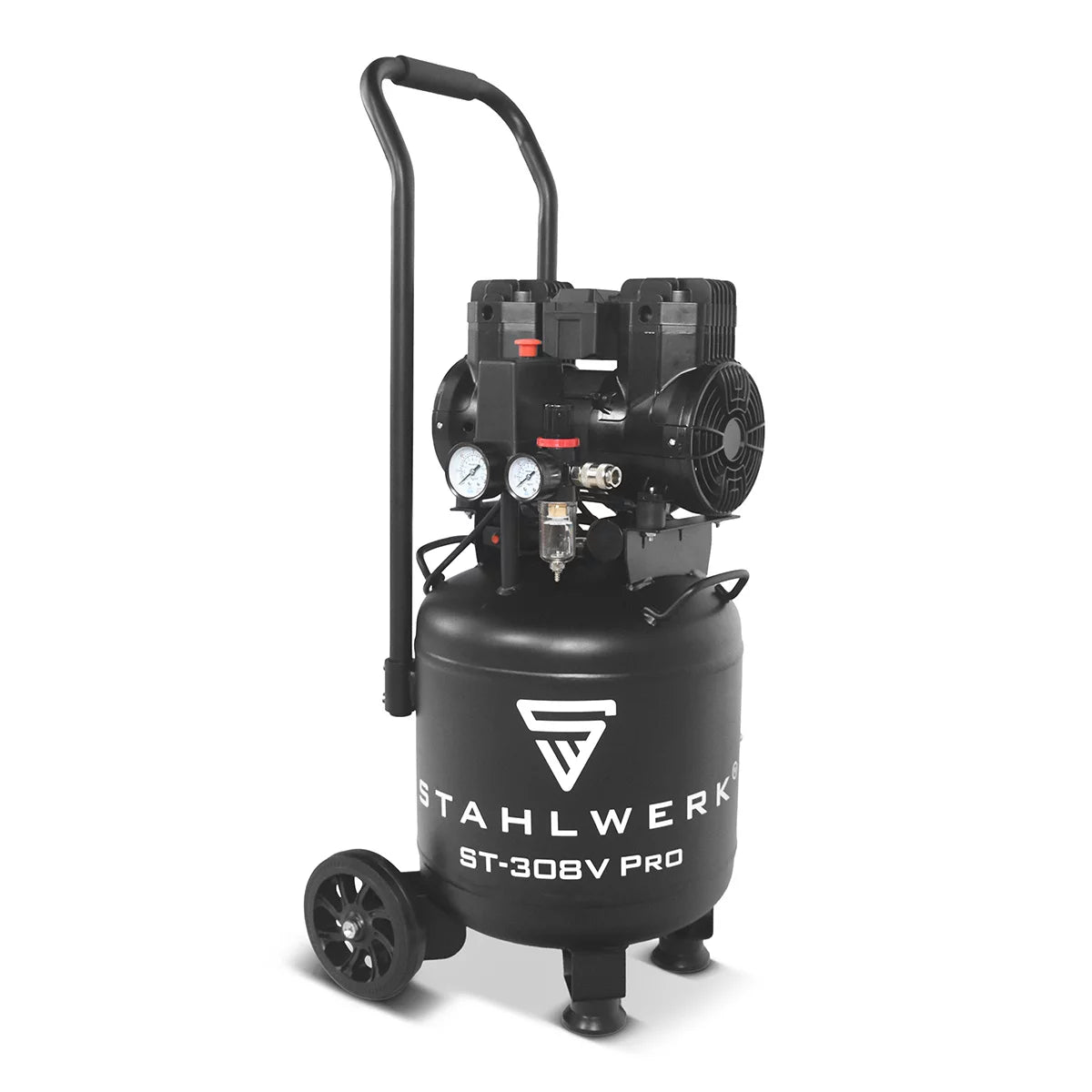STAHLWERK compressor ST-308V Pro with 8 bar | 1.97 HP | 1.45kW | 250 l/min | 30L tank | Compact compressed air compressor | Piston compressor | Silent compressor | Whisper compressor with brushless motor