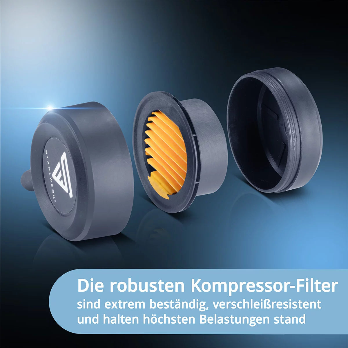 Compressore Steelworks ST-1010 Pro con 10 bar | 6.5 PS | 4,8 kW | 630 L/min | Tank da 100 L di compressore d'aria compresso privo di olio | Compressore a pistone | Compressore silenzioso | Compressore whisper con motori senza spazzole