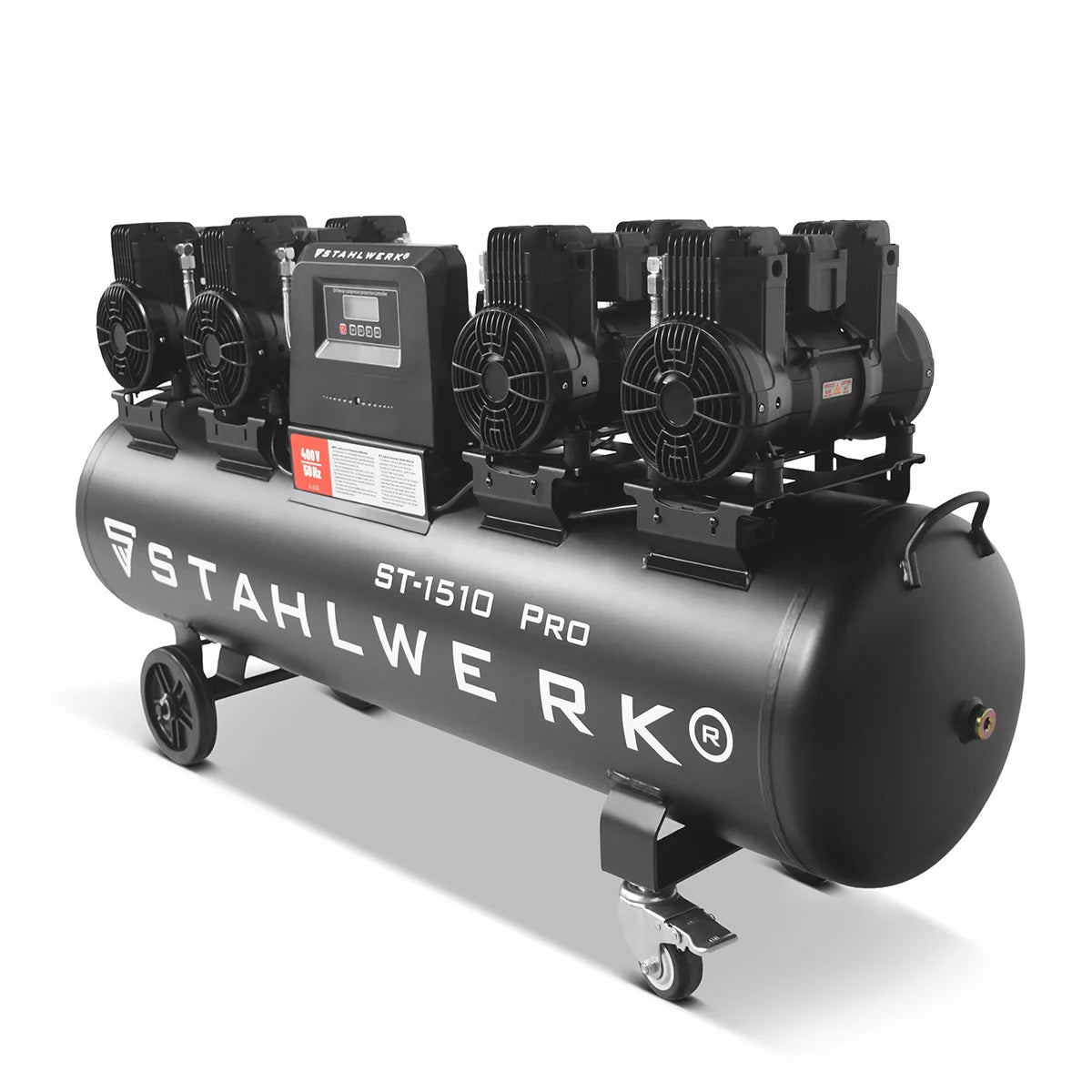 STAHLWERK compressor ST-1510 Pro with 10 bar | 7.89 hp | 5.80 kW | 1000 l/min | 150 L tank oil-free compressed air compressor | Piston compressor | Silent compressor | Whisper compressor with brushless motors