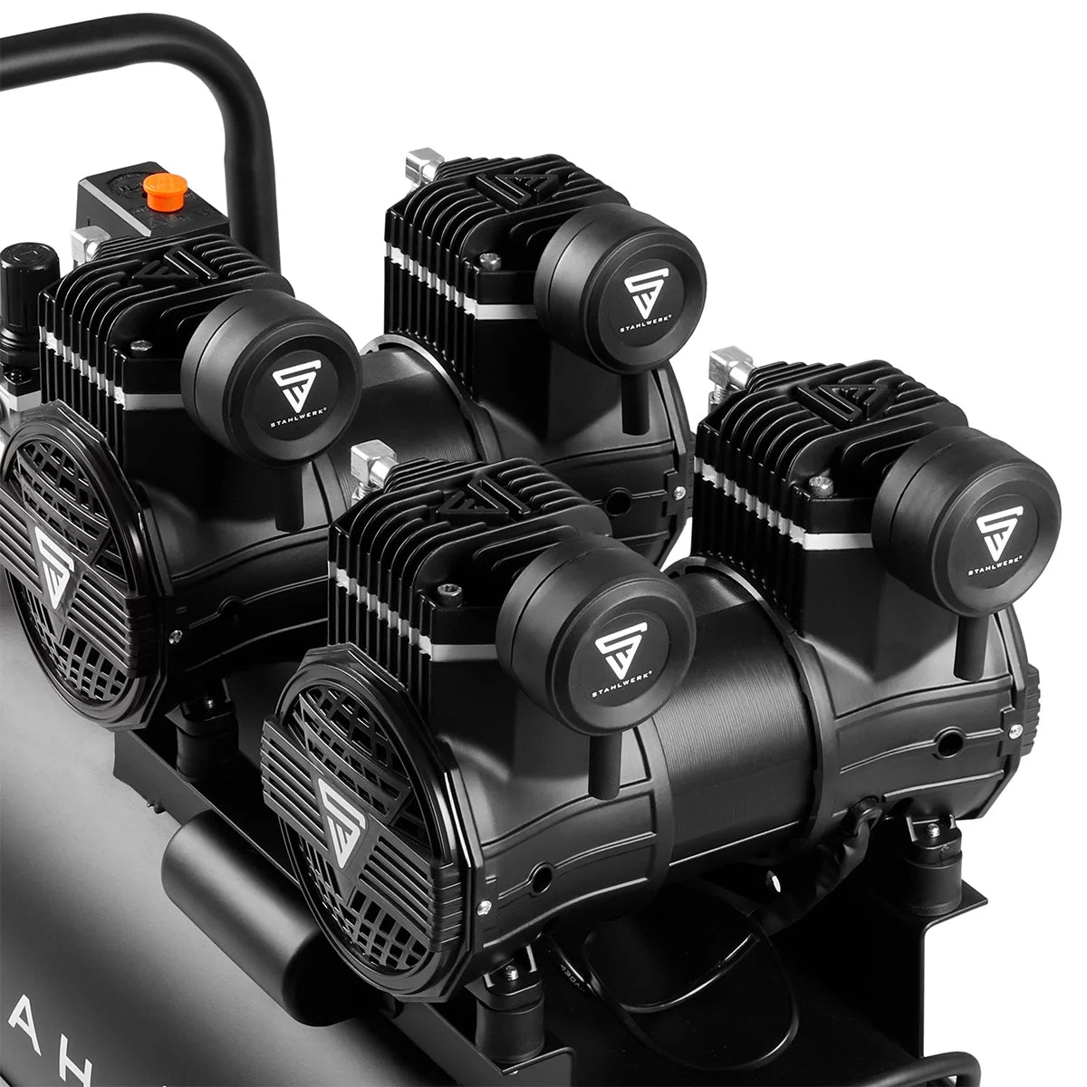 STAHLWERK Kompressor ST-510 Pro mit 10 bar | 4,3 PS | 3,2 kW | 420 l/min | 50 l Tank ölfreier Druckluft-Kompressor | Kolben-Kompressor | Silent-Kompressor | Flüster-Kompressor mit Brushless-Motoren