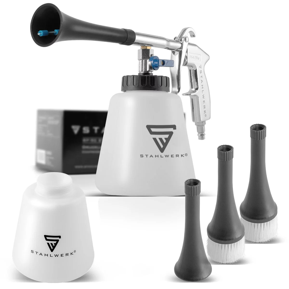 Steelworks Sıkıştırılmış Hava Temizleme Tabancası RP-90 ST Aksesuar seti | Tornado efektli basınçlı hava temizleyici | İç Temizleyici | Tabanca yıkama | Kirli yüzeyleri temizlemek için motor flep tabancası