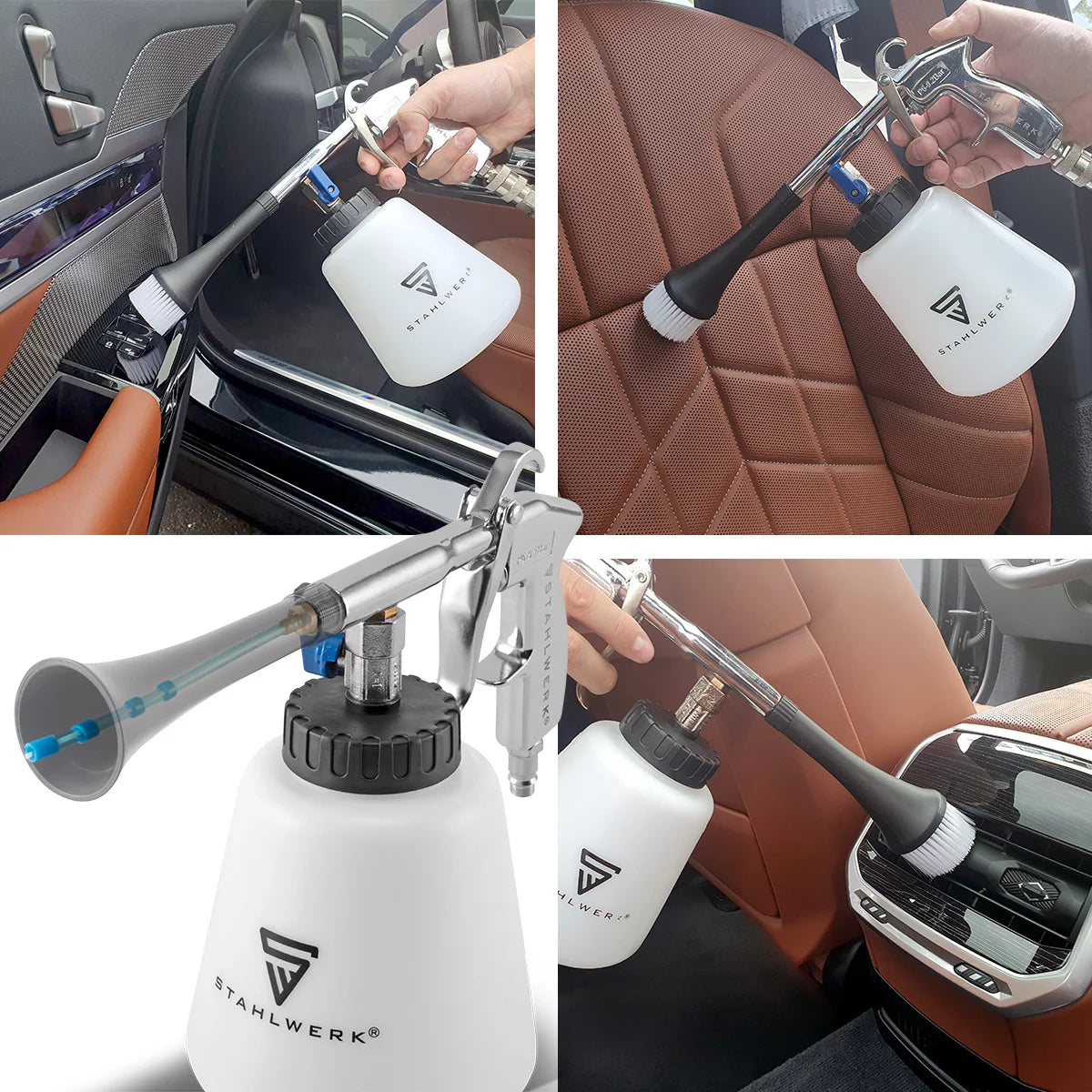 STAHLWERK Druckluft-Reinigungspistole RP-90 ST mit Zubehör-Set | Druckluft-Reiniger mit Tornado-Effekt | Innenreiniger | Waschpistole | Kfz Ausblaspistole zum Reinigen verschmutzter Oberflächen