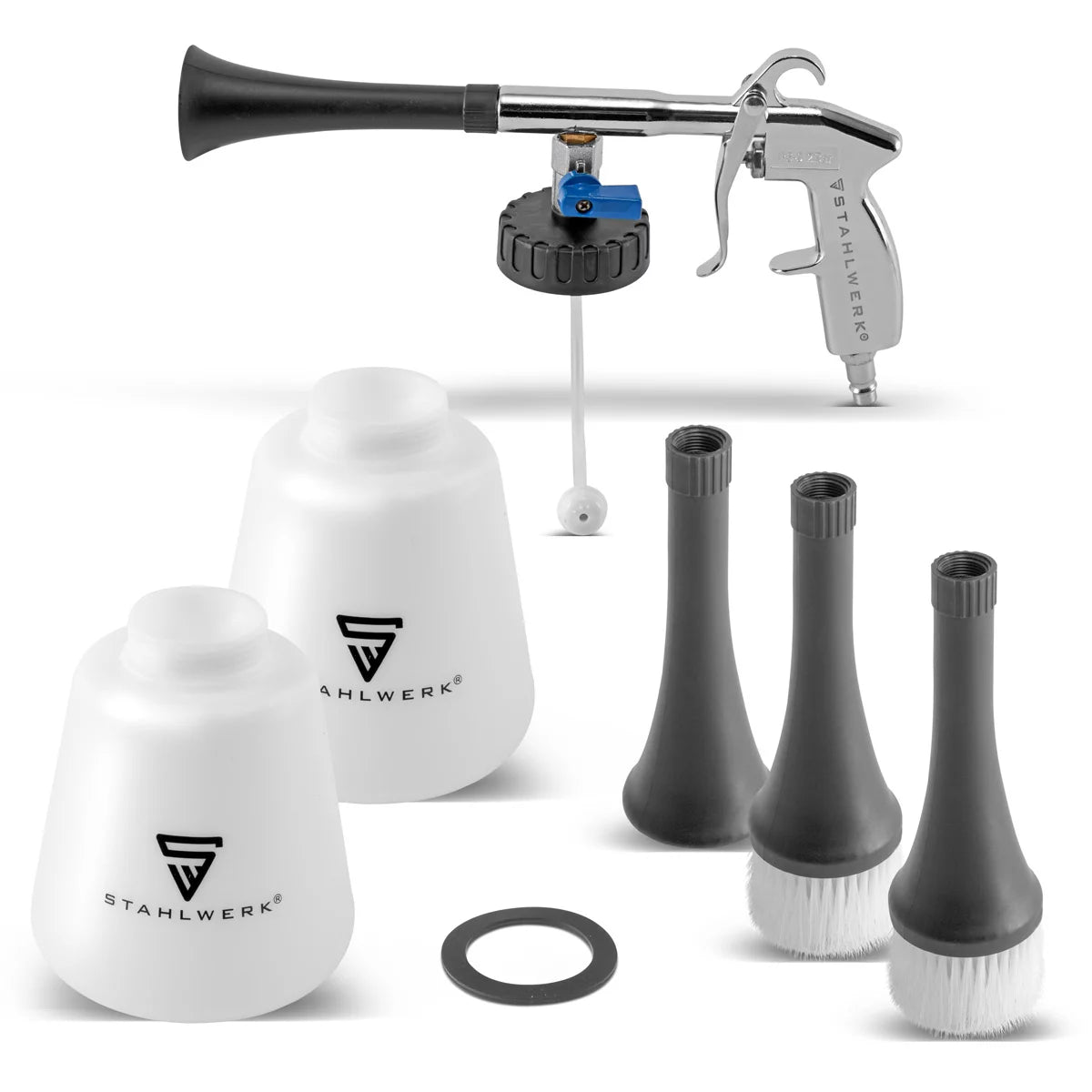 Steelworks Sıkıştırılmış Hava Temizleme Tabancası RP-90 ST Aksesuar seti | Tornado efektli basınçlı hava temizleyici | İç Temizleyici | Tabanca yıkama | Kirli yüzeyleri temizlemek için motor flep tabancası