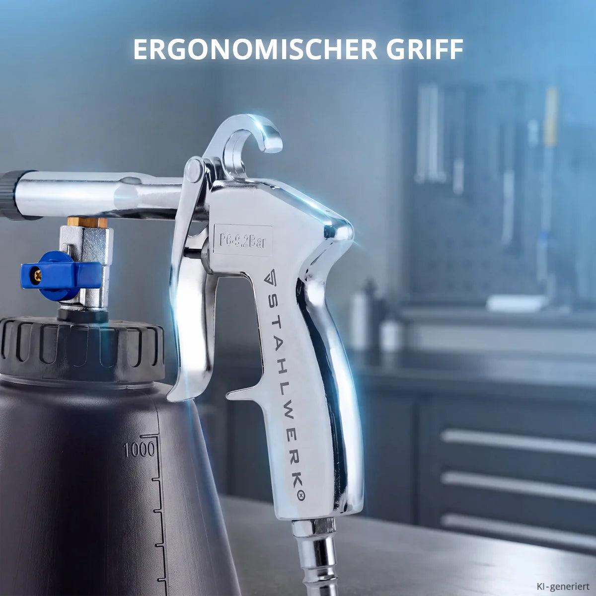 Pistolet de nettoyage à air comprimé STAHLWERK RP-90 ST avec effet tourbillonnant | Purificateur d'air comprimé efficace | Nettoyant intérieur | pistolet de lavage | Soufflette automobile pour un nettoyage efficace des surfaces