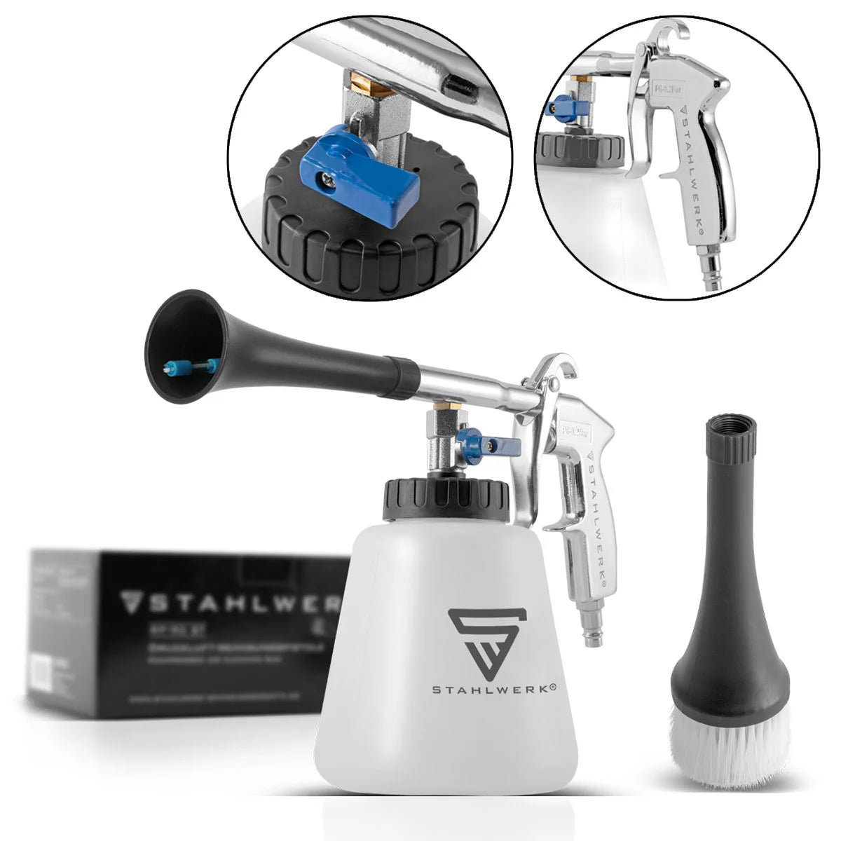 Steelworks Profi Sıkıştırılmış Hava Temizleme Tabanca RP-90 ST, Kirlilik Yüzeylerinin Etkili Temizlenmesi için Kasırga Etkisi ile Yüksek Kaliteli Sıkıştırılmış Hava Temizleyici / İç Temizleyici / Flap Tabancası