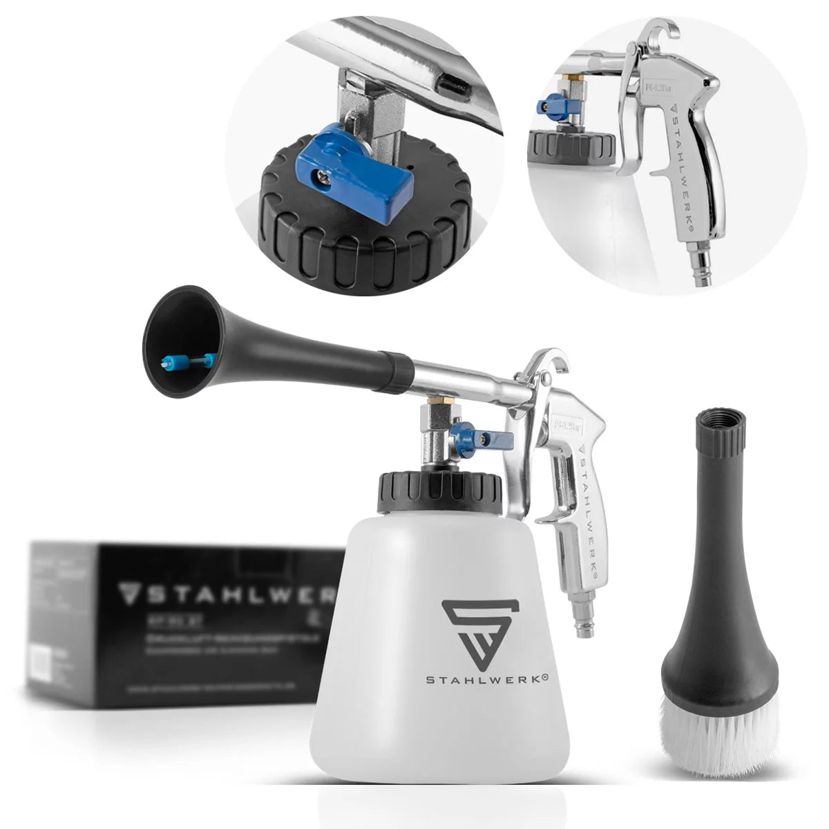 STAHLWERK Profi Druckluft-Reinigungspistole RP-90 ST, hochwertiger Druckluft-Reiniger mit Tornado-Effekt zum effektiven Reinigen von verschmutzen Oberflächen