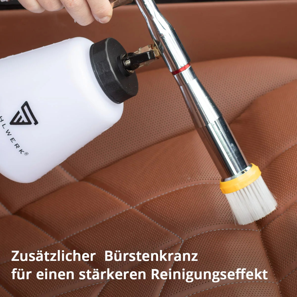STAHLWERK Druckluft-Reinigungspistole RP-92 ST im Set mit 1 Liter Universalreiniger, Felgenbürsten und Mikrofaser-Tüchern | Profi Druckluft Reiniger mit Tornado-Effekt