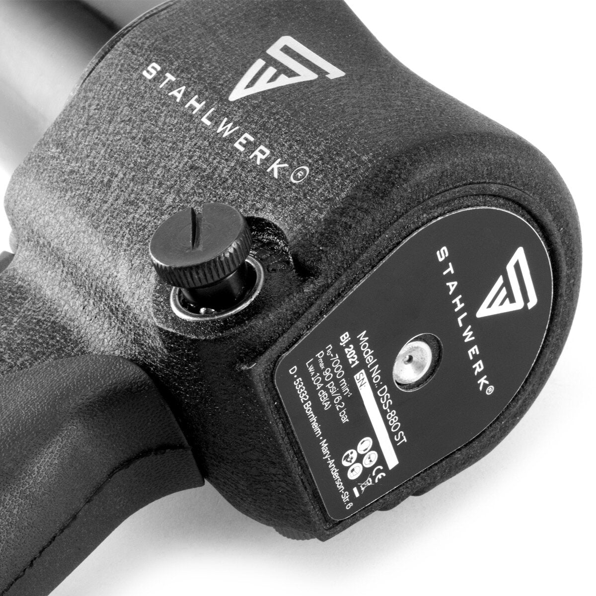 STAHLWERK DSS-880 ST Druckluft-Schlagschrauber 1/2 Zoll Drehschlagschrauber mit 881 Nm langer Aufnahme und Rechts-Linkslauf bei 5 Geschwindigkeiten