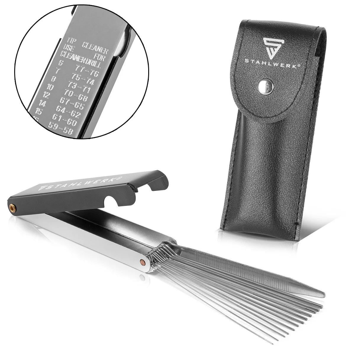 Steelwork nozzle cleaner stainless steel files 13 in 1 sweat noise cleaner in practical case, Mig likes nozzles, autogenic sweat nozzles, soldering pistols hot glue guns, carburetor nozzles