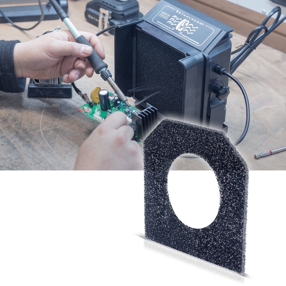 Filtro de carbono activado Steelworks Atrás 10 Establecimiento para extractorizar Fil de reemplazo FE-27 ST | Filtro de aire | Filtro de partículas para el sistema de succión | Absorbente de humo | Deducción de humo | Succión