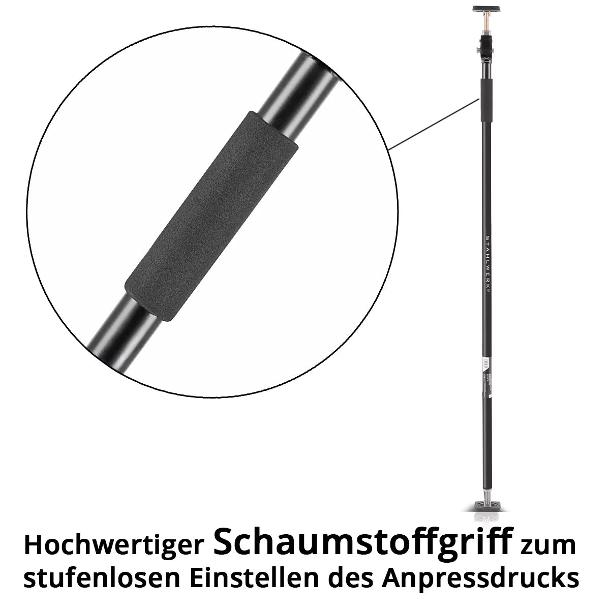 STAHLWERK assembly support | 60 kg load capacity | Easily extendable construction support 160-290 cm | Drywall support and practical assembly aid | For precise positioning and support during interior work