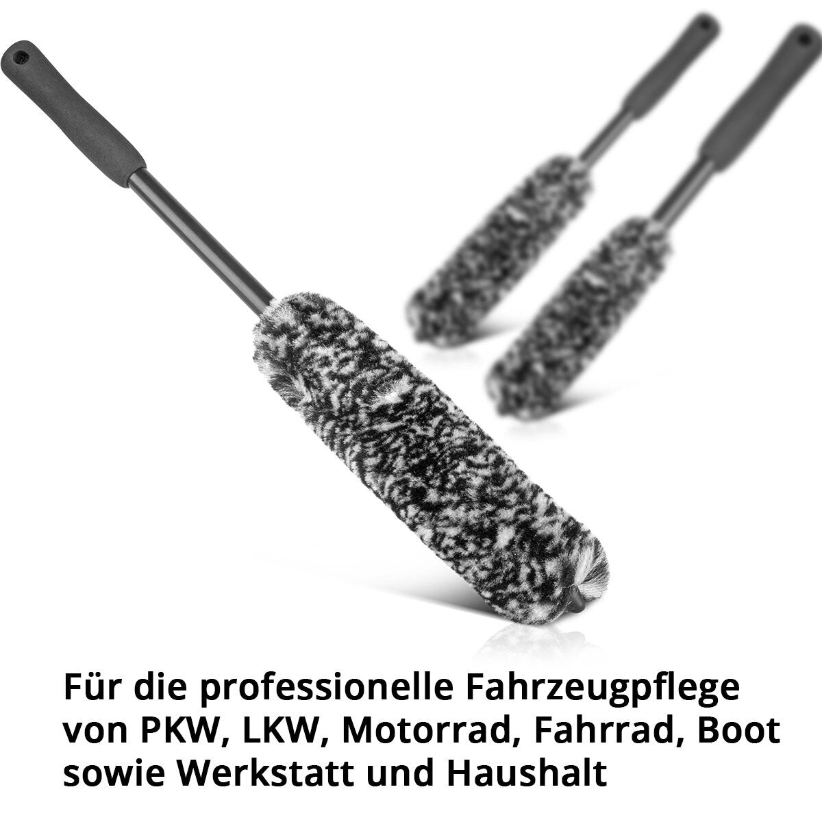 Steelworks jant fırça 3 set yazar temizlik fırçası | Detaylandırma fırçası | Radbrush | Hemşirelik Fırçası | Araba Yıkamaları | Hassas yüzeyleri temizlemek için evrensel fırça