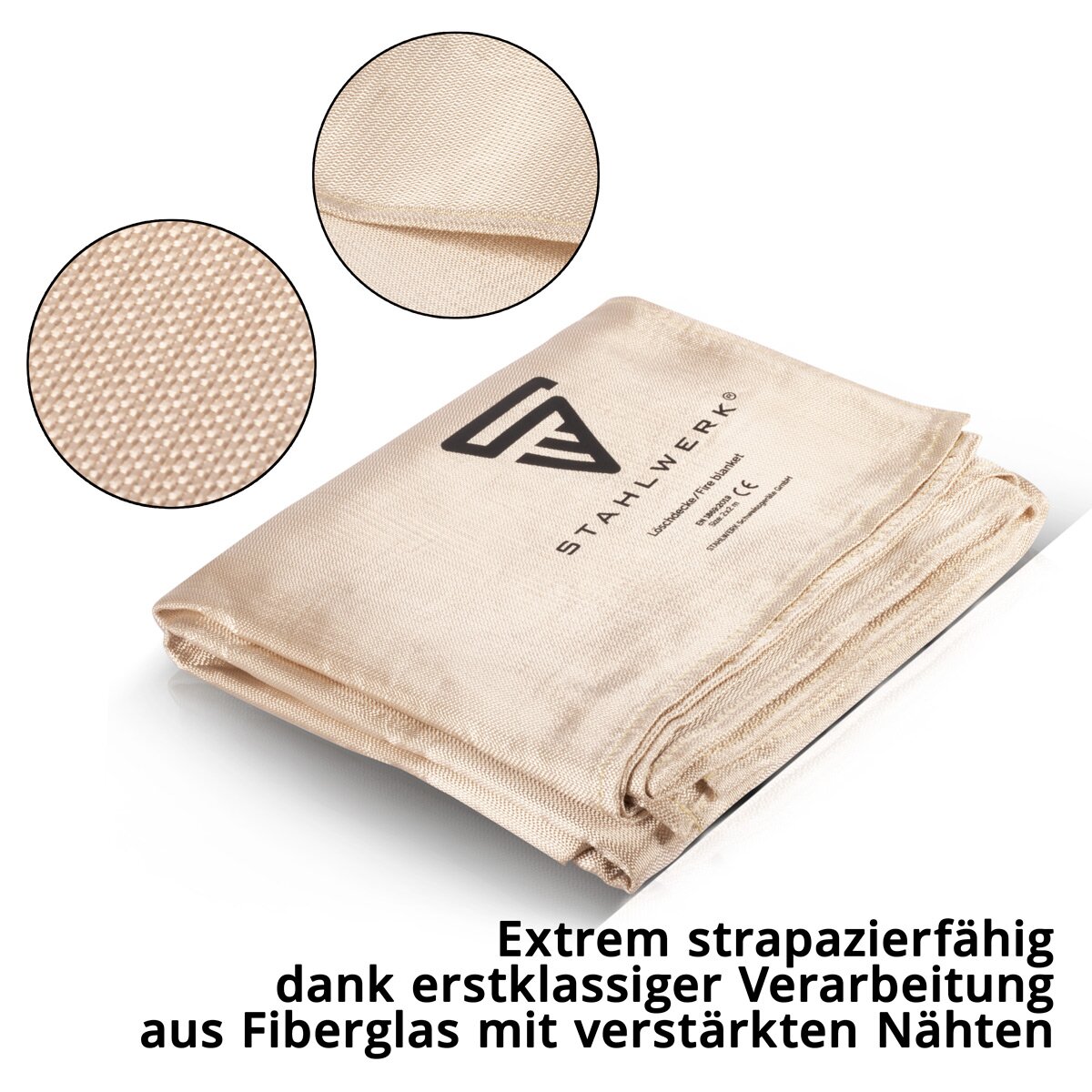 STAHLWERK Löschdecke 200 x 200 cm Fiberglas DIN EN 1869:2019 Brandschutzdecke | Feuerschutzdecke | Feuerlöschdecke | Feuerschutzdecke | Schweißerdecke