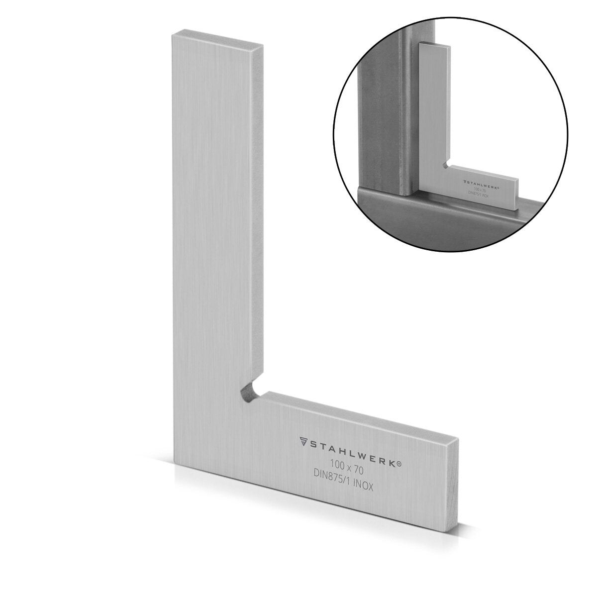 Angolo piatto in acciaio 90 ° 100 x 70 mm DIN 875/1 Angolo di controllo / Blocco / angolo di bloccaggio / angolo di precisione in acciaio inossidabile