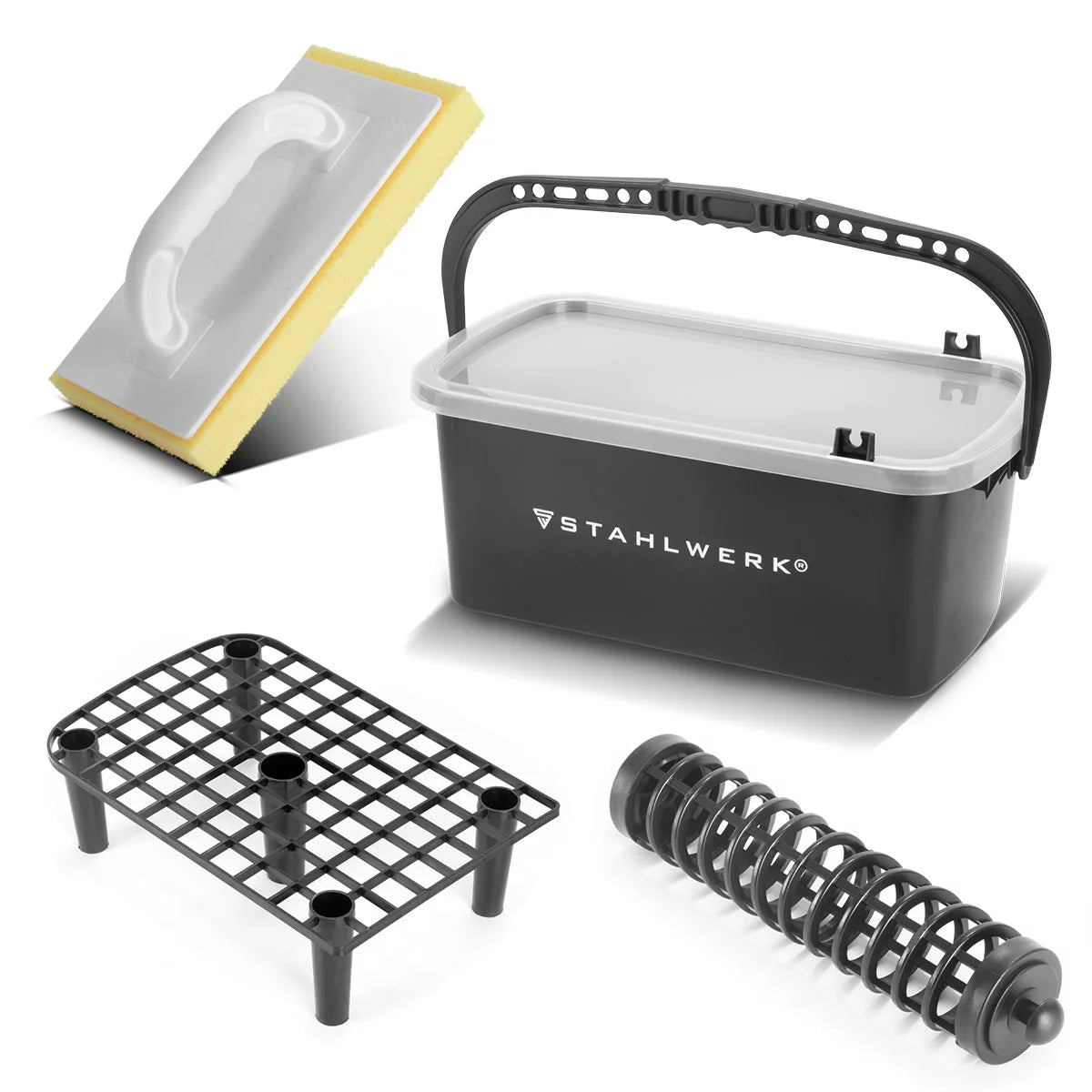 Steelworks karo washet | 4 parçalı TILER Yıkama Seti | 12 litre kova ile profesyonel karo yıkama seti | Karo yıkama tahtası | Şerit Kurulu | Karo Temizlik | Mükemmel Fayans