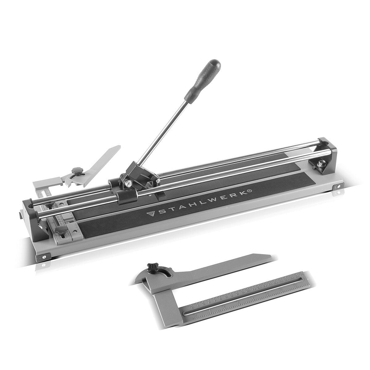 Çelik mekanizma 600 mm kesme uzunluğu, 425 mm diyagonal kesme uzunluğu ve 12 mm kesme kalınlığı, el karo kesici / karo kesme makinesi, seramik fayansları ayırmak için yüksek performanslı kesme tekerleği ile