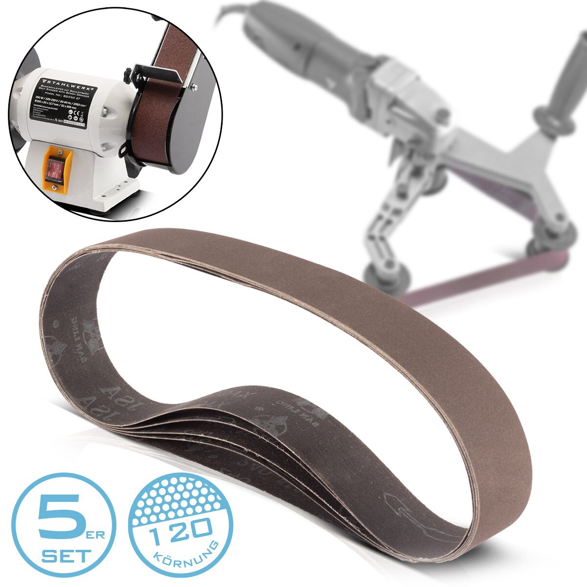 Çelik İşçilik Tipi 5 P120 Tahıl Boyutu 40 x 760 mm Evrensel Taşlama Kağıdı | Doku öğütme bandı | Boru bandı öğütücü, bant öğütücü ve taşlama cihazları için öğütme aracısı