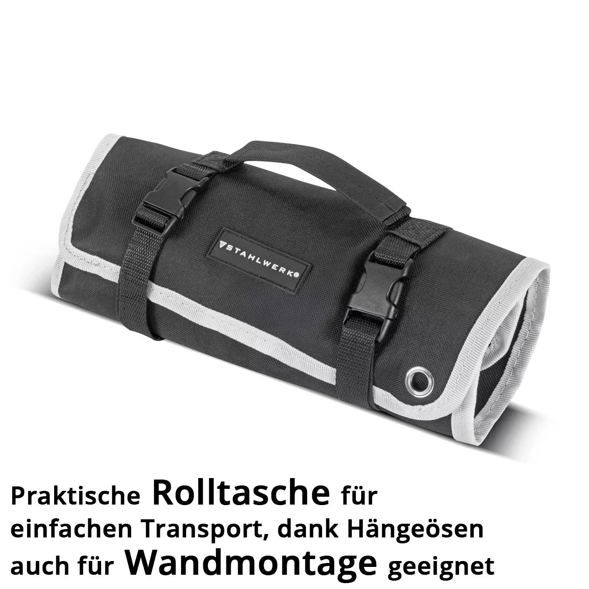 STAHLWERK Gripzangen Set 6-teilig Klemmbereich einstellbar | Langbeck-Gripzange 165/241mm | Gripzangen mit gebogenen Backen 127/178/254 mm | C-Klemme 152 mm | Ergonomische TPR Griffe | Rolltasche inklusive