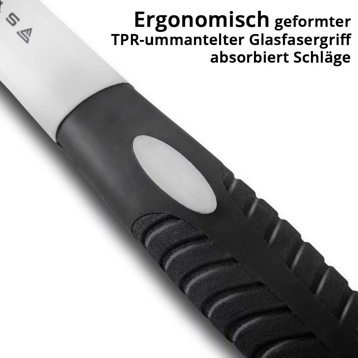 Steelwork rubber hammer with 680 g of full rubber hammer head | High quality assembly hammer with non-slip fiberglass handle | Robust Schonhammer for assembly and disassembly work