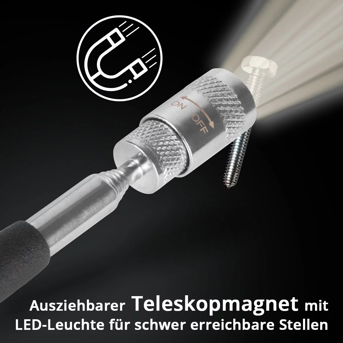 STAHLWERK Haken-Werkzeug-Set 12-teilig | Haken-Satz | Nadelhaken | Dichtungshaken | Kfz-Pick-Set | Präzisionshaken | Magnetisches Teleskop | O-Ring-Werkzeug zum Entfernen und Einsetzen von Dichtungen