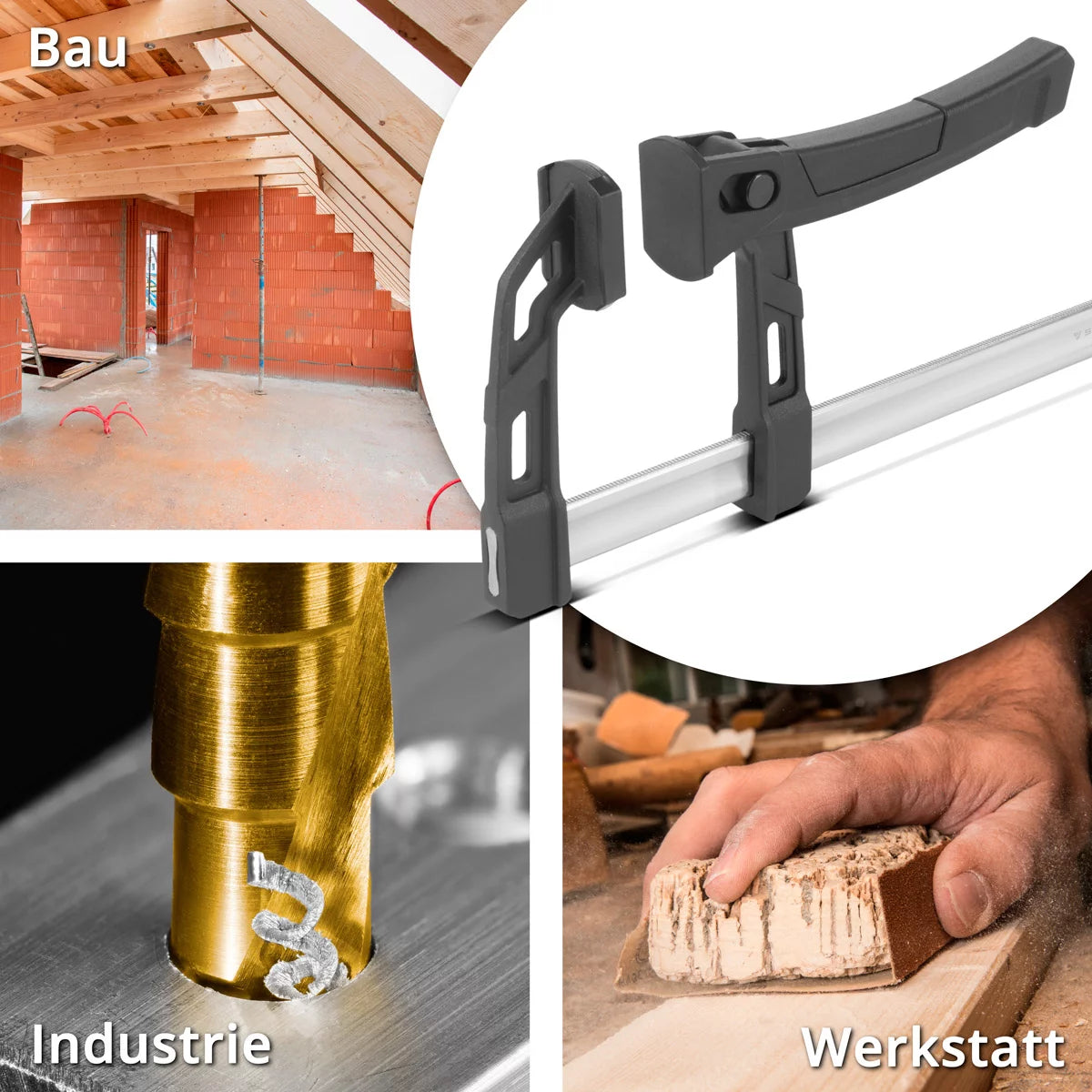 ASSEGLIAMENTO 2ER SET CLAMP LEVA DI LEVA 80X250 MM | potente morsetto di serraggio con 100 kg di potenza di pressione | Tenditore rapido per una fissazione precisa dei pezzi | Minteccetta stabile con campata di 250 mm, profondità di serraggio 80 mm